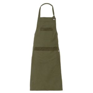 grembiule con tasche verde militare Alcantara